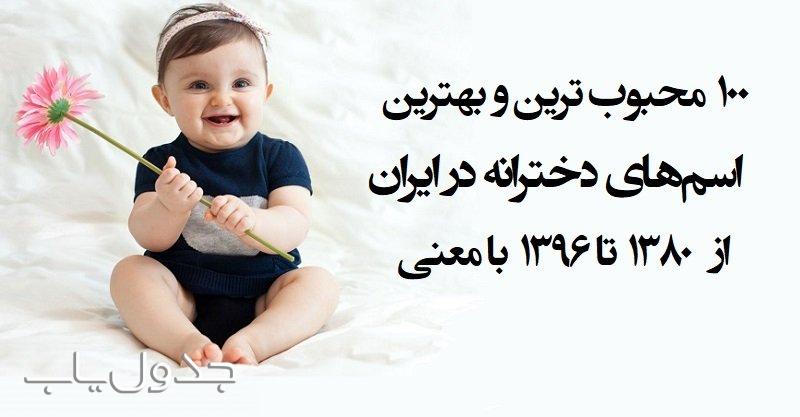 نام های زیبا و محبوب دخترانه در دو دهه اخیر