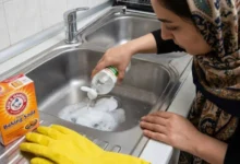 لوله بازکنی با جوش شیرین و سرکه