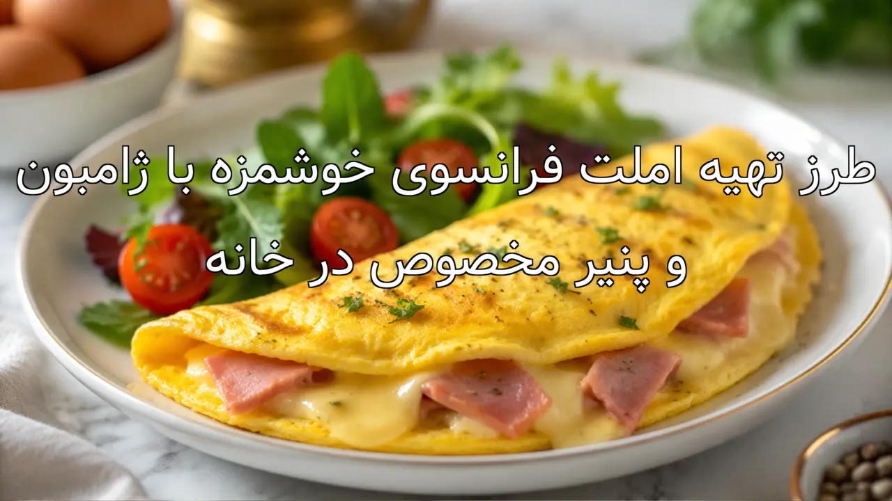 طرز تهیه املت فرانسوی خوشمزه با ژامبون و پنیر مخصوص در خانه