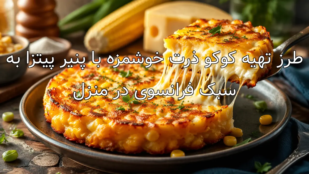 طرز تهیه کوکو ذرت خوشمزه با پنیر پیتزا به سبک فرانسوی در منزل