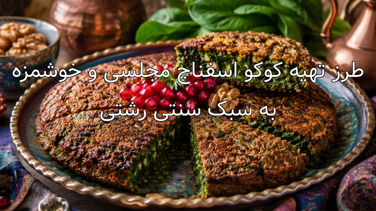 طرز تهیه کوکو اسفناج مجلسی و خوشمزه به سبک سنتی رشتی