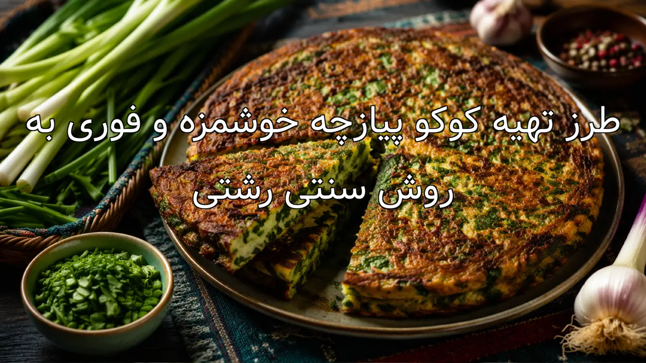 طرز تهیه کوکو پیازچه خوشمزه و فوری به روش سنتی رشتی