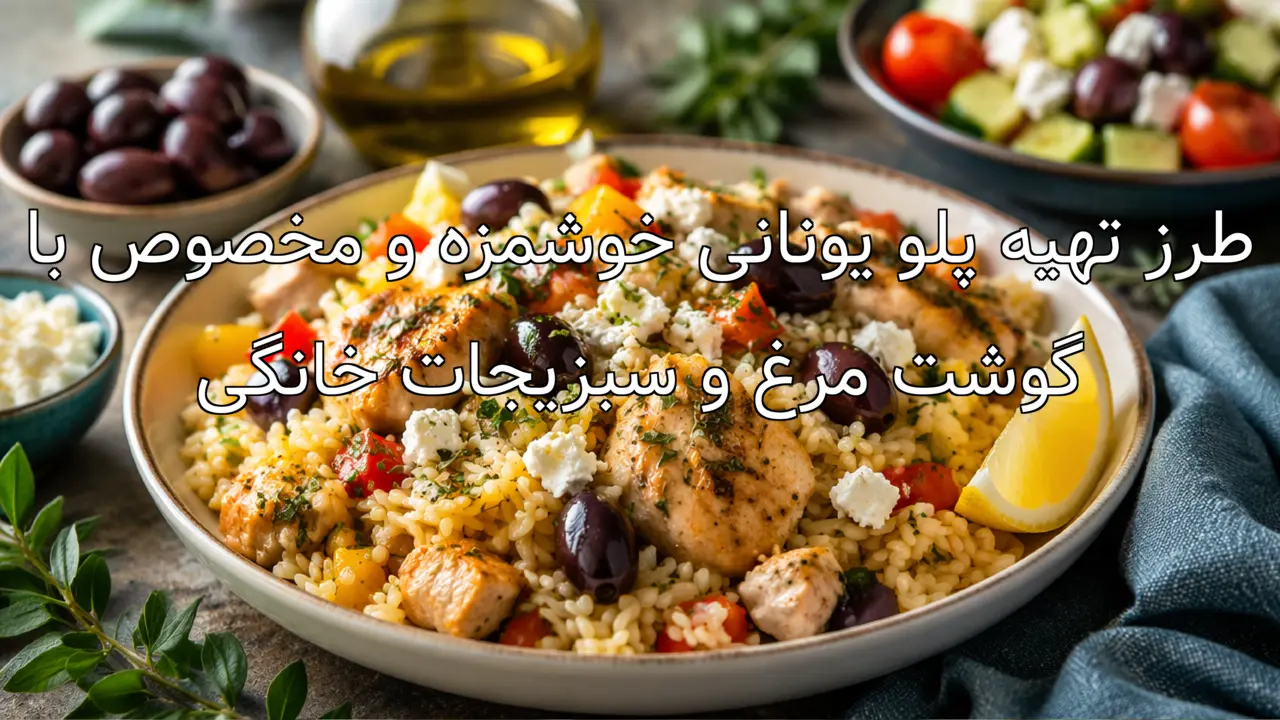 طرز تهیه پلو یونانی خوشمزه و مخصوص با گوشت مرغ و سبزیجات خانگی