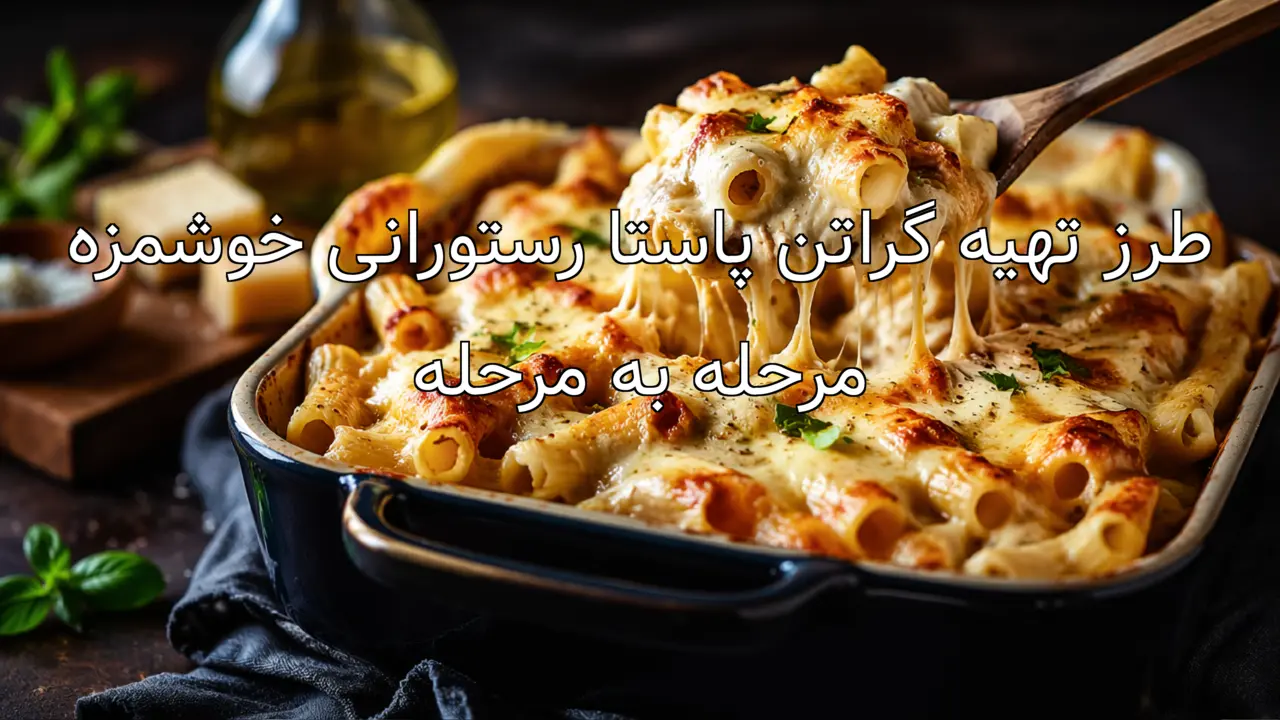 طرز تهیه گراتن پاستا رستورانی خوشمزه مرحله به مرحله