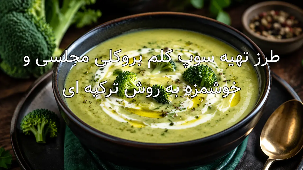 طرز تهیه سوپ کلم بروکلی مجلسی و خوشمزه به روش ترکیه ای