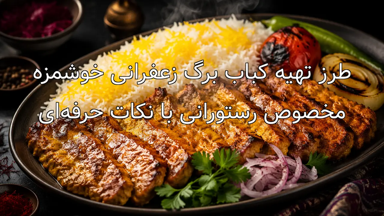 طرز تهیه کباب برگ زعفرانی خوشمزه مخصوص رستورانی با نکات حرفهای