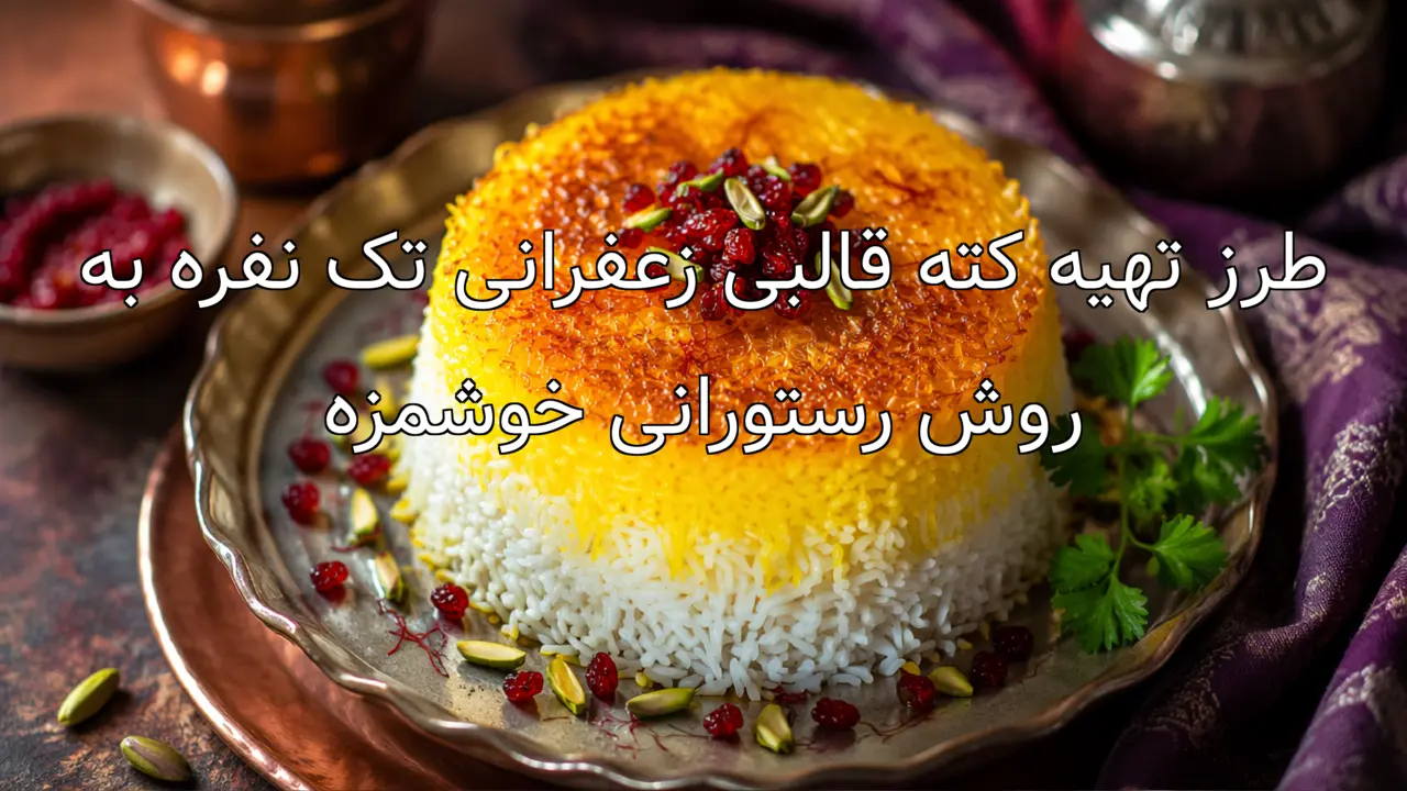 طرز تهیه کته قالبی زعفرانی تک نفره به روش رستورانی خوشمزه