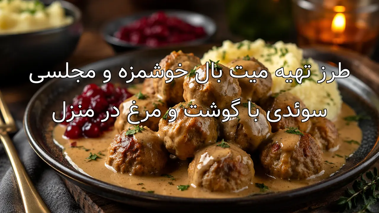 طرز تهیه میت بال خوشمزه و مجلسی سوئدی با گوشت و مرغ در منزل