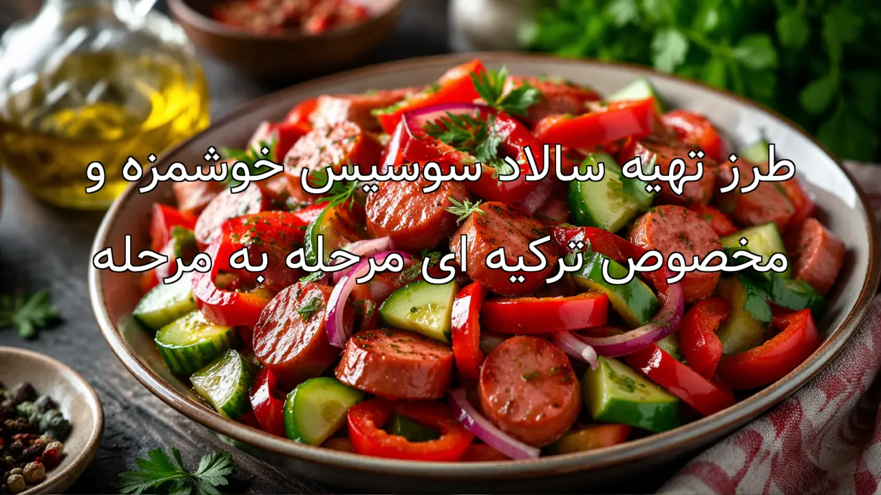 طرز تهیه سالاد سوسیس خوشمزه و مخصوص ترکیه ای مرحله به مرحله