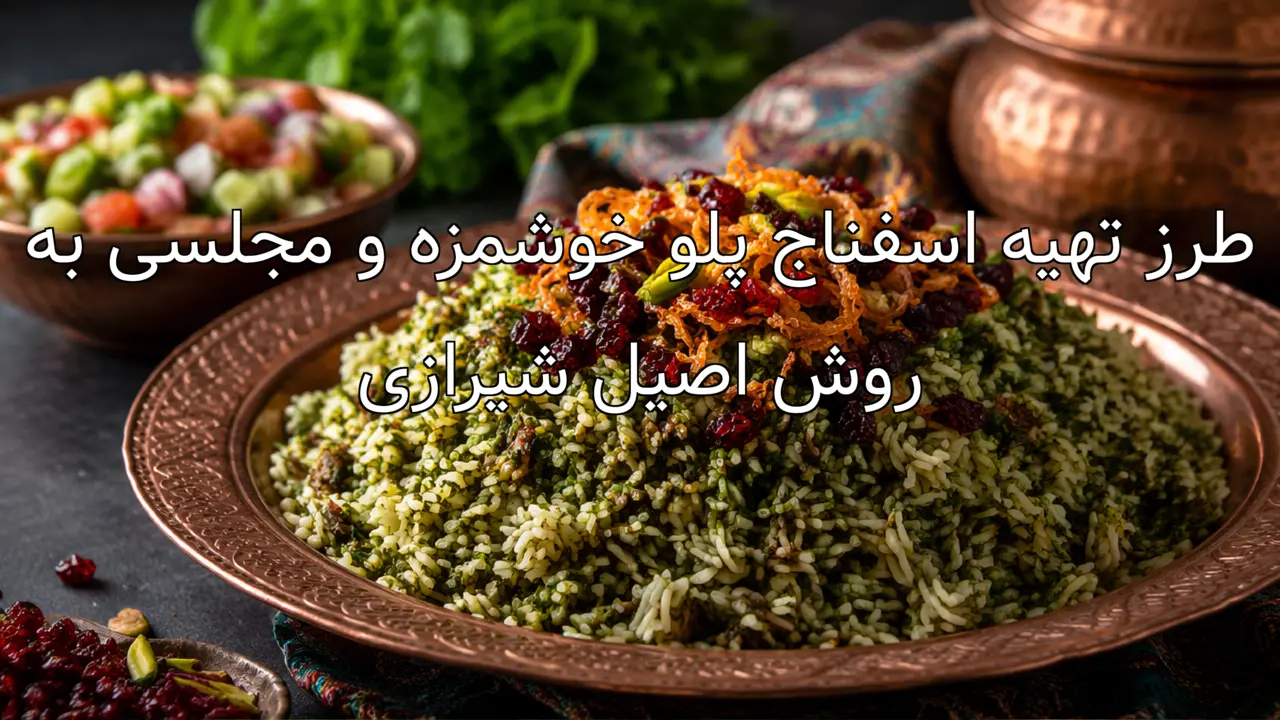 طرز تهیه اسفناج پلو خوشمزه و مجلسی به روش اصیل شیرازی